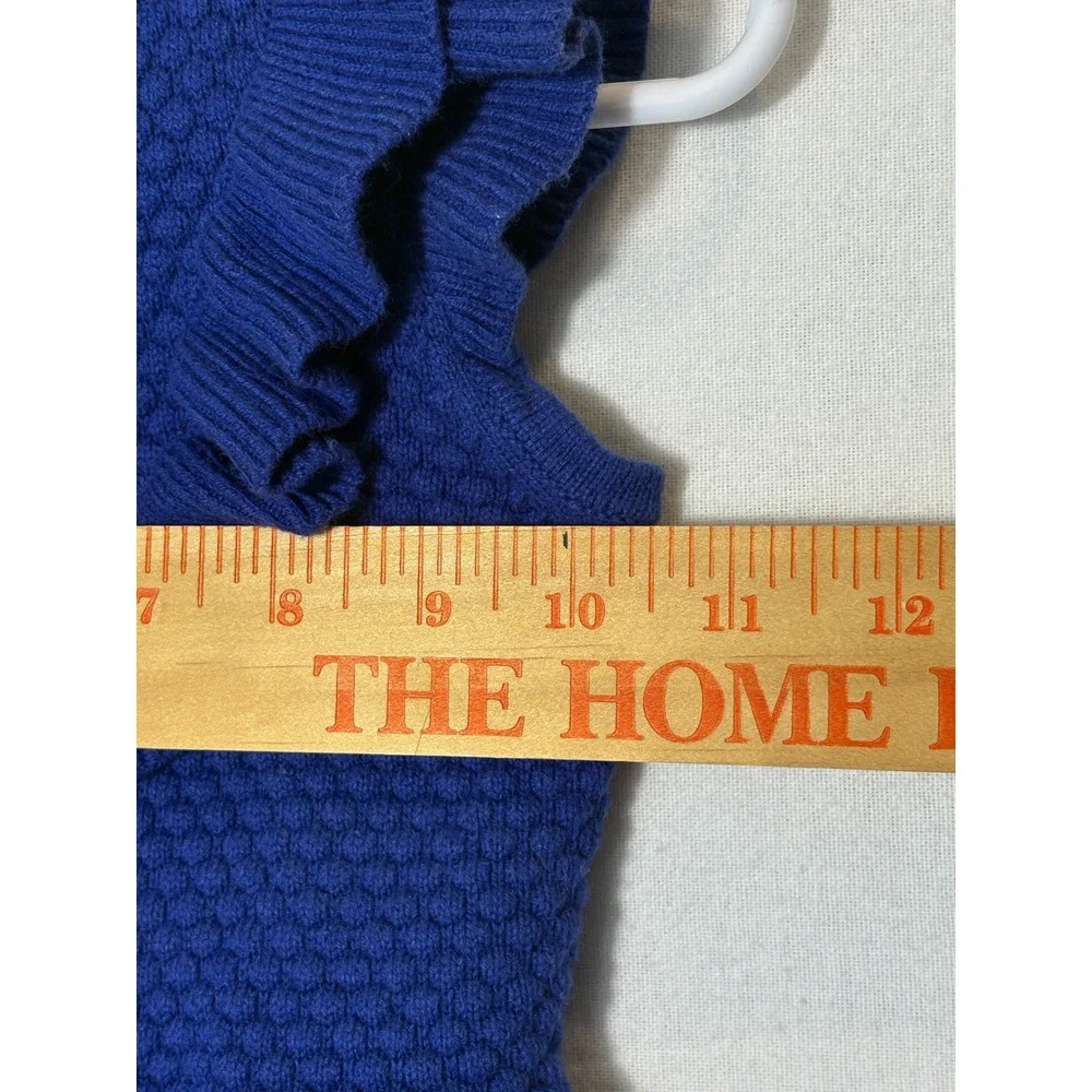 Janie and Jack Girls 2T‎ Royal Blue Ruffle Textured Knit Sweater Dress Mock Neck